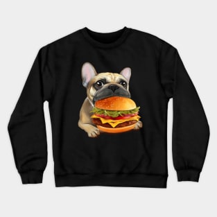 This Cute French Bulldog Proves That Dogs Can Love Fast Food Just As Much As Humans! Crewneck Sweatshirt